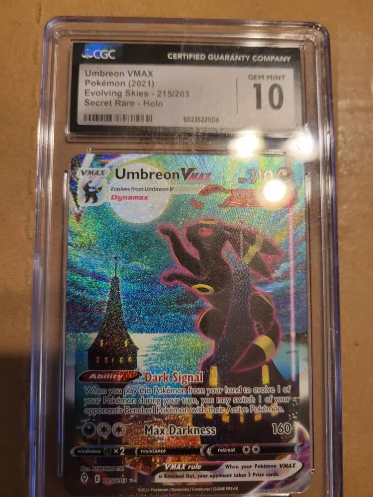 CGC Gem Mint 10 Umbreon VMAX, Evolving Skies 215/203 secret rare
