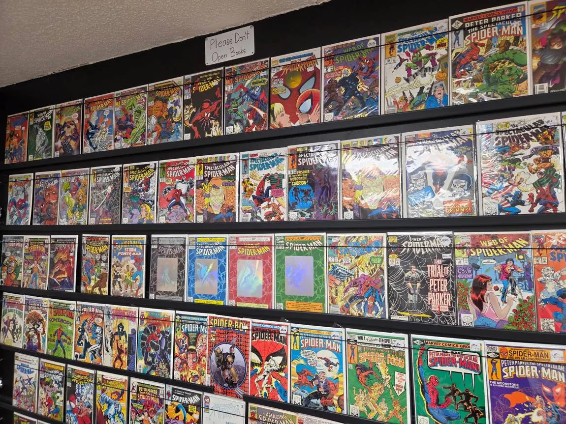Wall of Spectacular Spider-Man and Web of Spider-Man back issues